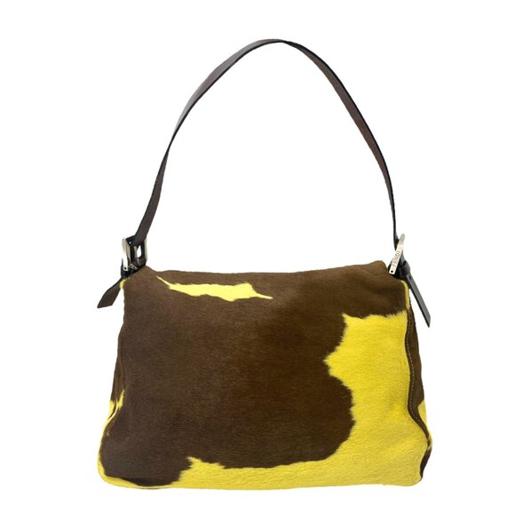 FENDI Vintage FF Logo Mamma Baguette Shoulder Bag Yellow [105334] - Picture 6 of 13